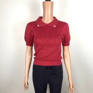 Voquester dr. vintage women's petites juniors short sleeve sweater xsmall